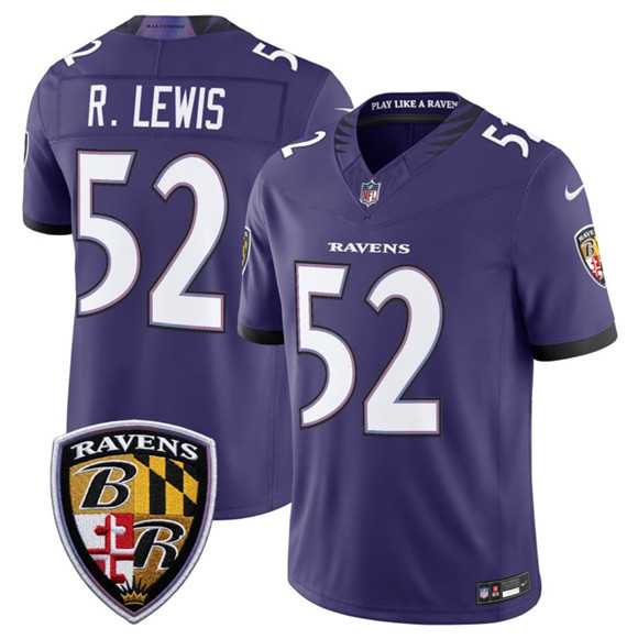 Men%27s Baltimore Ravens #52 Ray Lewis Purple 2026 F.U.S.E Vapor Limited Stitched Jersey Dzhi->baltimore ravens->NFL Jersey