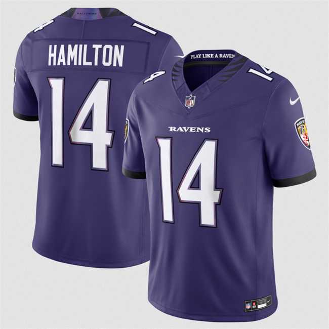 Men%27s Baltimore Ravens #14 Kyle Hamilton Purple 2026 F.U.S.E Vapor Stitched Limited Jersey Dzhi->baltimore ravens->NFL Jersey