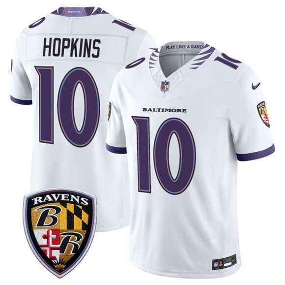 Men%27s Baltimore Ravens #10 DeAndre Hopkins White 2026 F.U.S.E. Vapor Limited Stitched Jersey Dzhi->baltimore ravens->NFL Jersey
