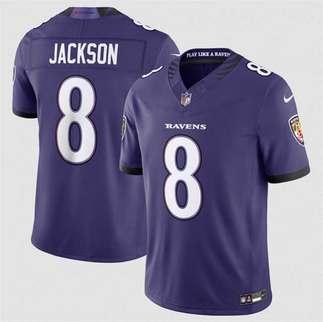 Men%27s Baltimore Ravens #8 Lamar Jackson Purple 2026 F.U.S.E Vapor Stitched Limited Jersey Dzhi->baltimore ravens->NFL Jersey