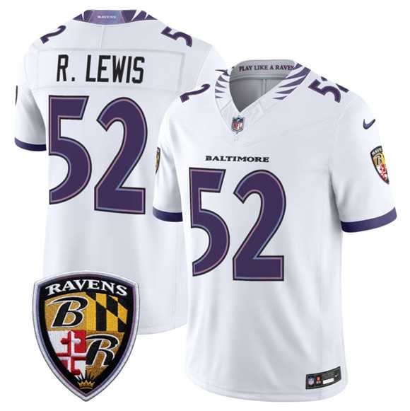 Men%27s Baltimore Ravens #52 Ray Lewis White 2026 F.U.S.E. Vapor Limited Stitched Jersey Dzhi->baltimore ravens->NFL Jersey