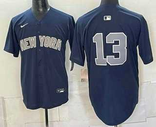 Men%27s New York Yankees #13 Jazz Chisholm Jr Without Name Grey Alternate Limited Stitched Jersey->new york yankees->MLB Jersey