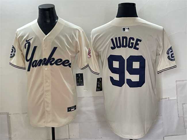 Men%27s New York Yankees #99 Aaron Judge Cream Limited Stitched Jersey->new york yankees->MLB Jersey