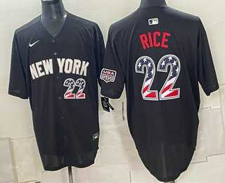 Men%27s New York Yankees #22 Ben Rice Black USA 250 Fourth of July Stadium Stitched Jersey Dzhi->new york yankees->MLB Jersey