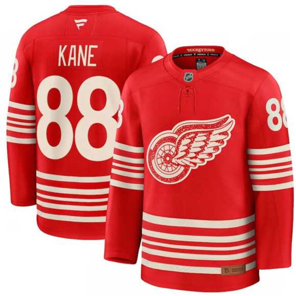 Mens Detroit Red Wings #88 Patrick Kane Red 2025 Centennial Premium Stitched Jersey Dzhi->detroit red wings->NHL Jersey