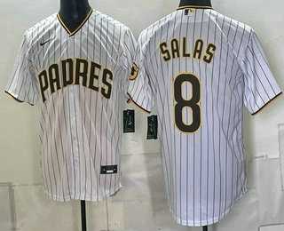 Men%27s San Diego Padres #8 Ethan Salas White Cool Base Jersey->new york yankees->MLB Jersey