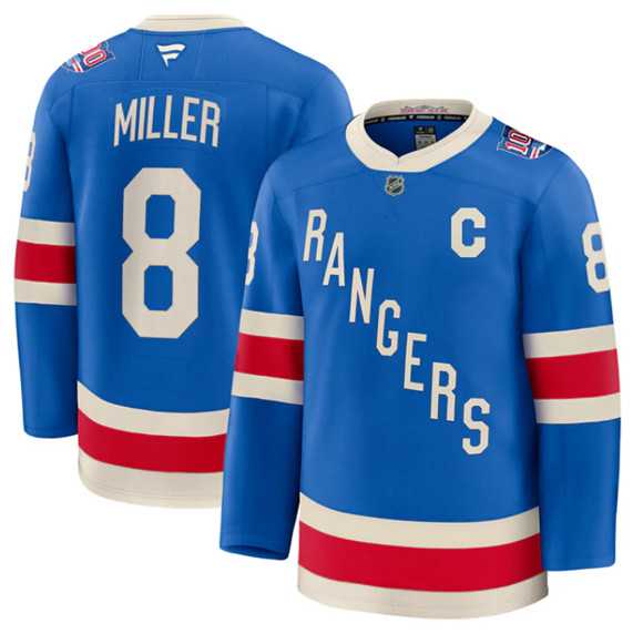 Men%27s New York Rangers #8 JT Miller Blue Centennial With C Patch Stitched Hockey Jersey Dzhi->detroit red wings->NHL Jersey