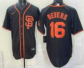 Men%27s San Francisco Giants #16 Rafael Devers Black Cool Base Jersey->san diego padres->MLB Jersey