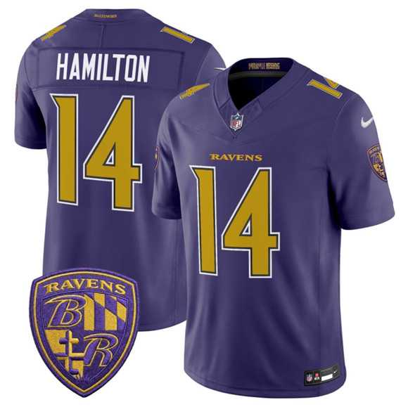 Men%27s Baltimore Ravens #14 Kyle Hamilton Purple 2026 F.U.S.E. Alternate Vapor Limited Stitched Jersey Dzhi->baltimore ravens->NFL Jersey