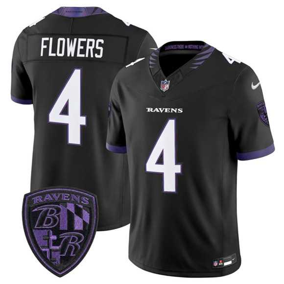 Men%27s Baltimore Ravens #4 Zay Flowers Black 2026 F.U.S.E. Alternate Vapor Limited Stitched Jersey Dzhi->baltimore ravens->NFL Jersey