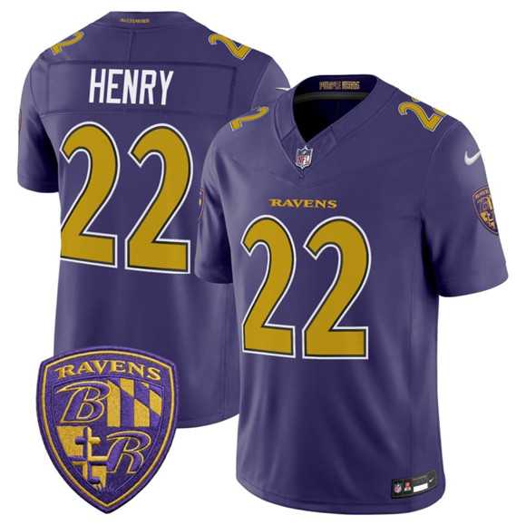 Men%27s Baltimore Ravens #22 Derrick Henry Purple 2026 F.U.S.E. Alternate Vapor Limited Stitched Jersey Dzhi->baltimore ravens->NFL Jersey