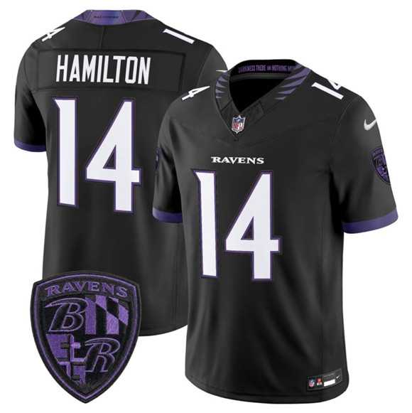 Men%27s Baltimore Ravens #14 Kyle Hamilton Black 2026 F.U.S.E. Alternate Vapor Limited Stitched Jersey Dzhi->baltimore ravens->NFL Jersey
