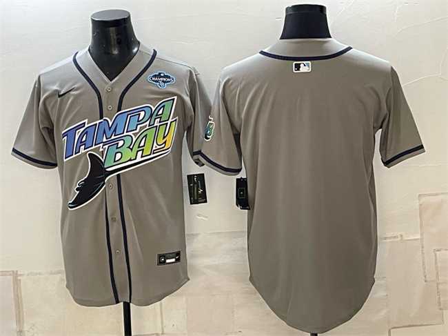 Men%27s Tampa Bay Rays Blank Gray 2026 AL East Champions Patch Vapor Limited Stitched Jersey->tampa bay rays->MLB Jersey