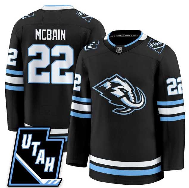 Mens Utah Hockey Mammoth #22 Jack McBain 2025 Limited All Stitched Black Jersey Dzhi->utah mammoth->NHL Jersey