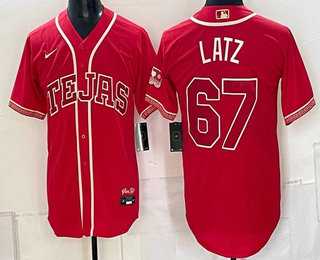 Men%27s Texas Rangers #67 Jacob Latz Red 2026 City Connect Stadium Stitched Jersey->texas rangers->MLB Jersey