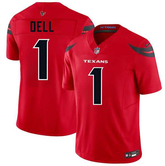 Men%27s Houston Texans #1 Tank Dell Red 2024 Alternate Vapor F.U.S.E. Limited Stitched Jersey Dzhi->green bay packers->NFL Jersey