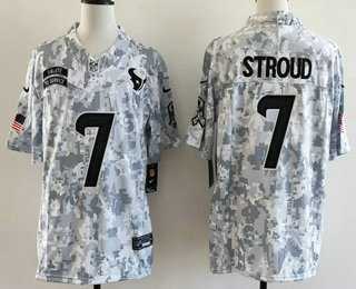Men%27s Houston Texans #7 CJ Stroud Limited Arctic Camo 2024 Salute to Service Jersey Dzhi->houston texans->NFL Jersey