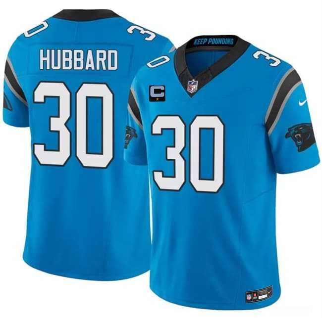Men%27s Carolina Panthers #30 Chuba Hubbard Blue 2026 F.U.S.E. 1-Star C Patch Vapor Limited Stitched Jersey Dzhi->carolina panthers->NFL Jersey