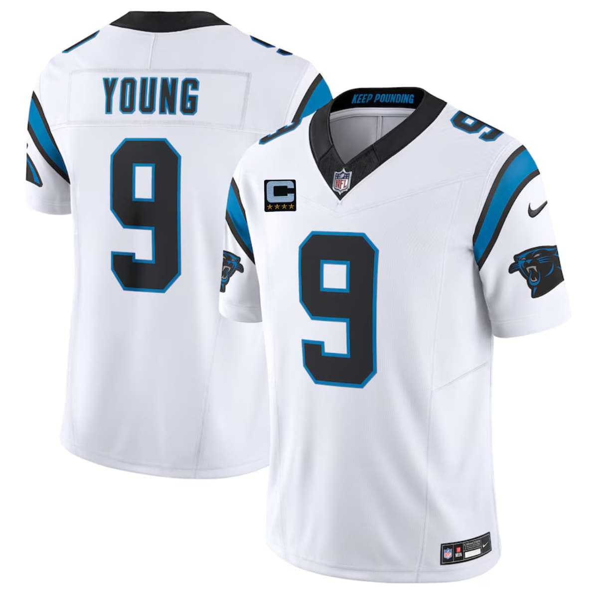 Men%27s Carolina Panthers #9 Bryce Young White 2026 F.U.S.E. 4-Star C Patch Vapor Limited Stitched Jersey Dzhi->carolina panthers->NFL Jersey