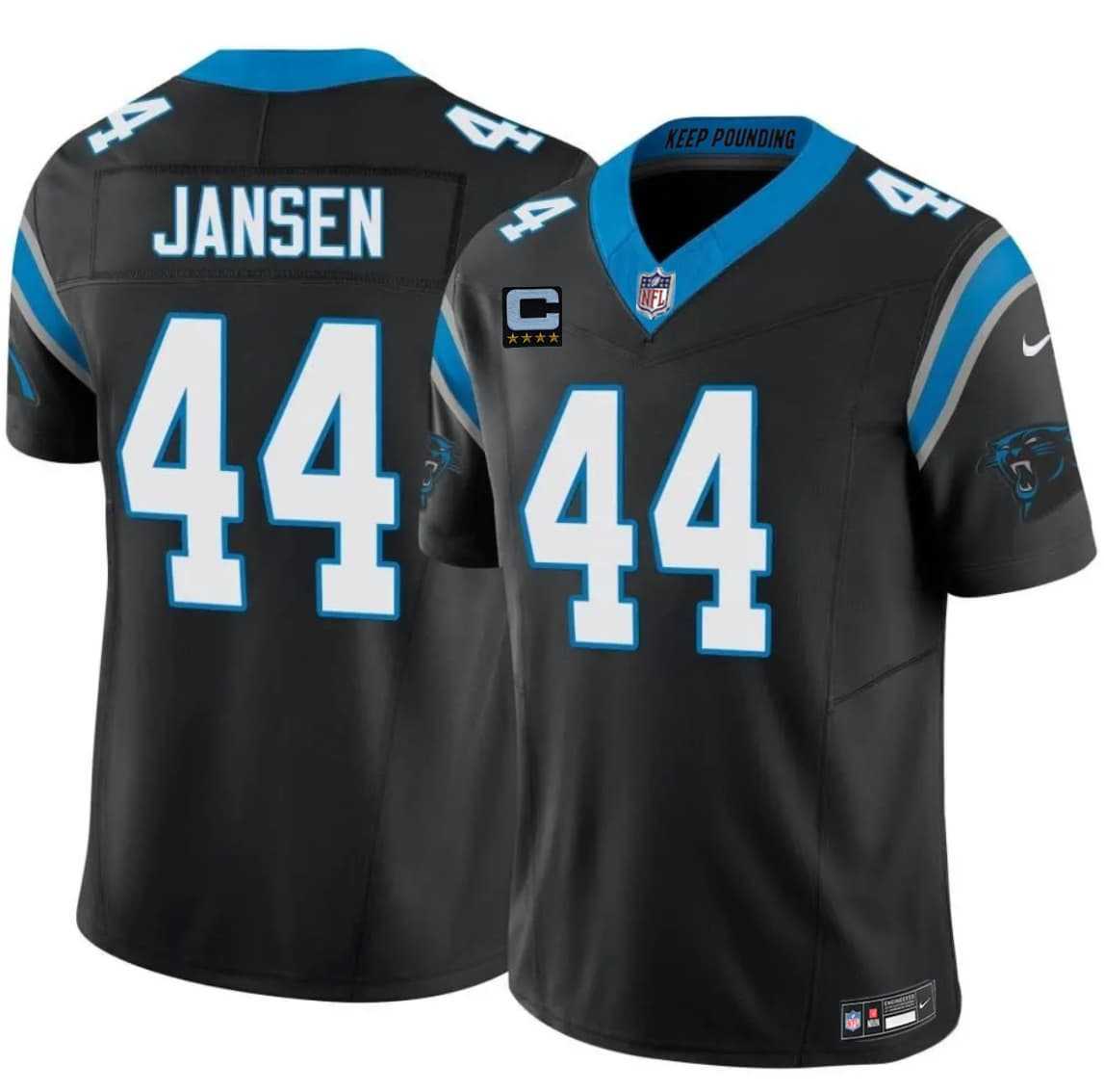 Men%27s Carolina Panthers #44 J. J. Jansen Black 2026 F.U.S.E. 4-Star C Patch Vapor Limited Stitched Jersey Dzhi->carolina panthers->NFL Jersey