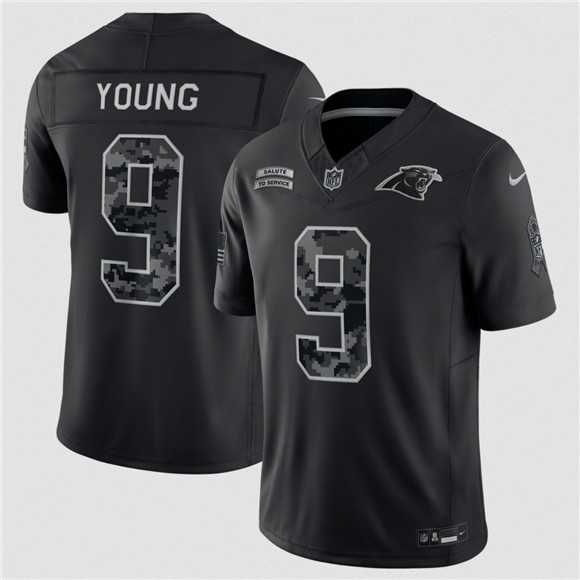 Men%27s Carolina Panthers #9 Bryce Young Black F.U.S.E. 2026 Salute to Service Limited Stitched Jersey->carolina panthers->NFL Jersey