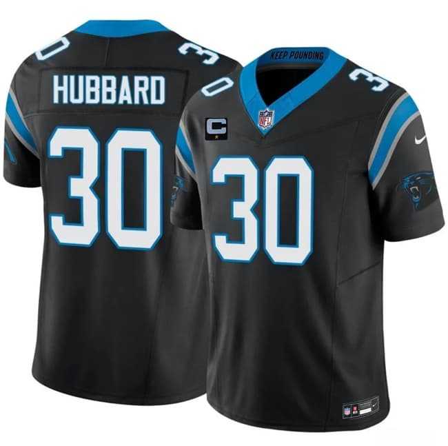Men%27s Carolina Panthers #30 Chuba Hubbard Black 2026 F.U.S.E. 1-Star C Patch Vapor Limited Stitched Jersey Dzhi->carolina panthers->NFL Jersey