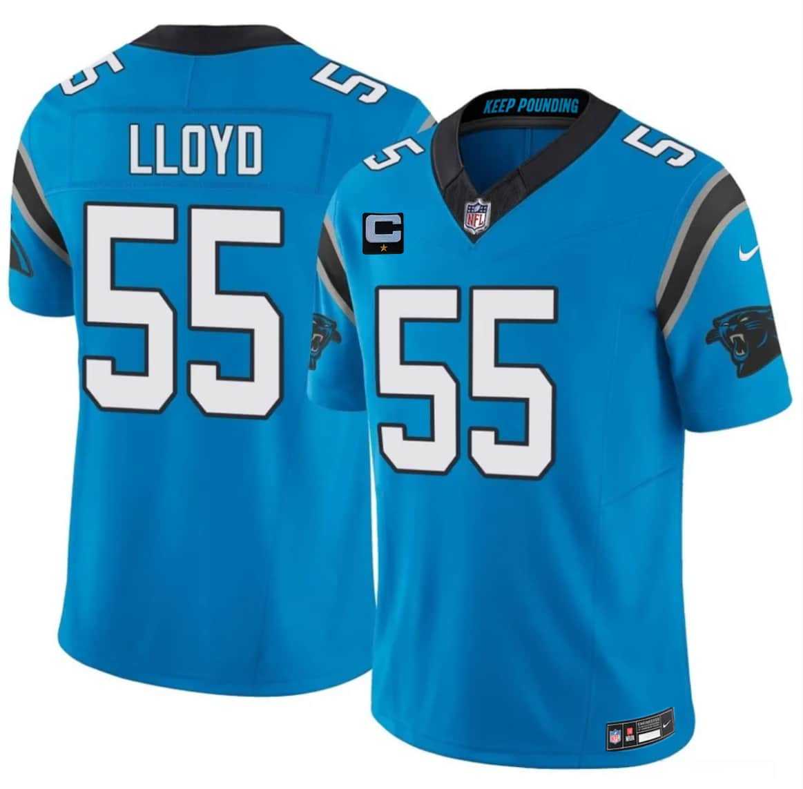 Men%27s Carolina Panthers #55 Devin Lloyd Blue 2026 F.U.S.E. 1-Star C Patch Vapor Limited Stitched Jersey Dzhi->carolina panthers->NFL Jersey
