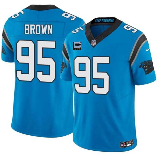 Men%27s Carolina Panthers #95 Derrick Brown Blue 2026 F.U.S.E. 3-Star C Patch Vapor Limited Stitched Jersey Dzhi->chicago bears->NFL Jersey