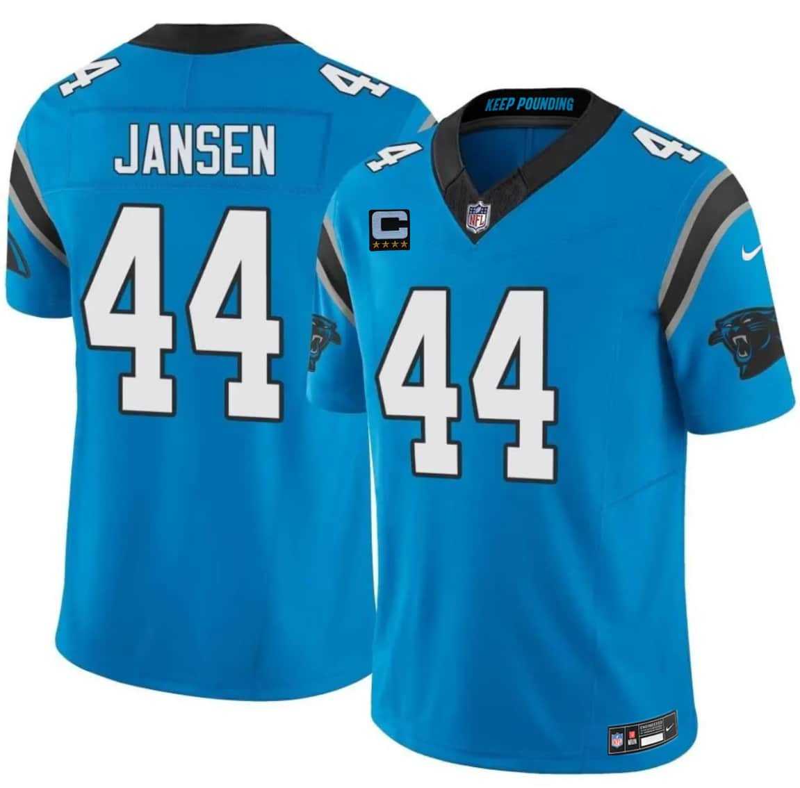 Men%27s Carolina Panthers #44 J. J. Jansen Blue 2026 F.U.S.E. 4-Star C Patch Vapor Limited Stitched Jersey Dzhi->carolina panthers->NFL Jersey