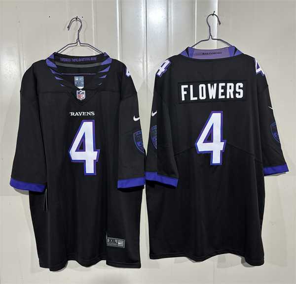 Men%27s Baltimore Ravens #4 Zay Flowers Black 2026 Alternate Vapor Limited Stitched Jersey->atlanta falcons->NFL Jersey