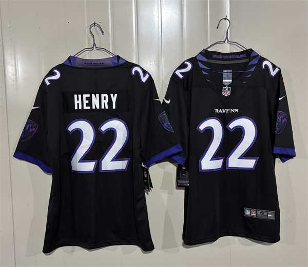 Mens Baltimore Ravens #22 Derrick Henry Black 2026 Alternate Vapor Limited Stitched Jersey->baltimore ravens->NFL Jersey