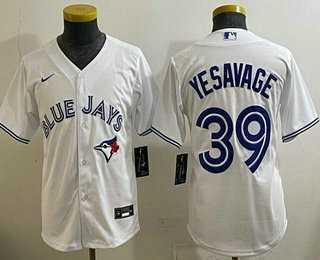 Youth Toronto Blue Jays #39 Trey Yesavage White Cool Base Jersey->mlb youth jerseys->MLB Jersey