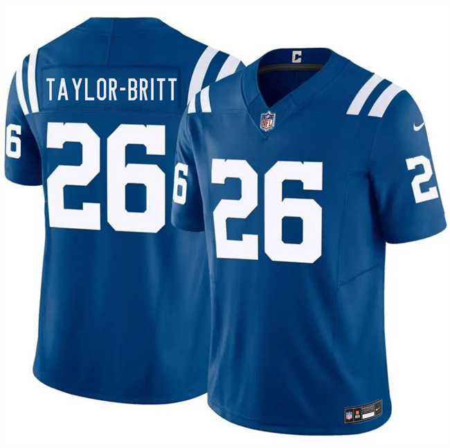 Men%27s Indianapolis Colts #26 Cam Taylor-Britt Blue 2026 F.U.S.E. Vapor Limited Stitched Jersey Dzhi->houston texans->NFL Jersey