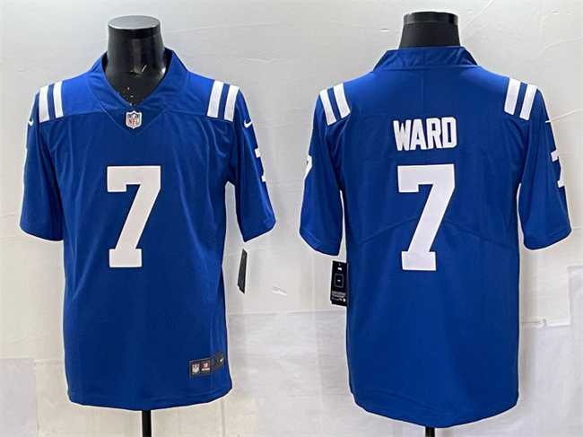 Mens Indianapolis Colts #7 Charvarius Ward Blue Vapor Limited Stitched Jersey->indianapolis colts->NFL Jersey