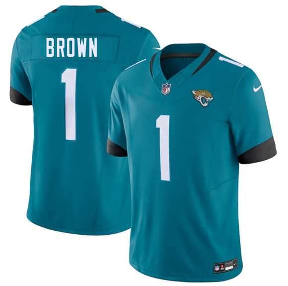 Men%27s Jacksonville Jaguars #1 Montaric Brown Teal 2026 F.U.S.E. Vapor Untouchable Limited Stitched Jersey Dzhi->indianapolis colts->NFL Jersey