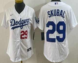 Youth Los Angeles Dodgers #29 Tarik Skubal White Cool Base Stitched Jersey->mlb youth jerseys->MLB Jersey