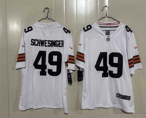 Mens Cleveland Browns #49 Carson Schwesinger White 2026 Vapor Limited Stitched Jersey->cleveland browns->NFL Jersey