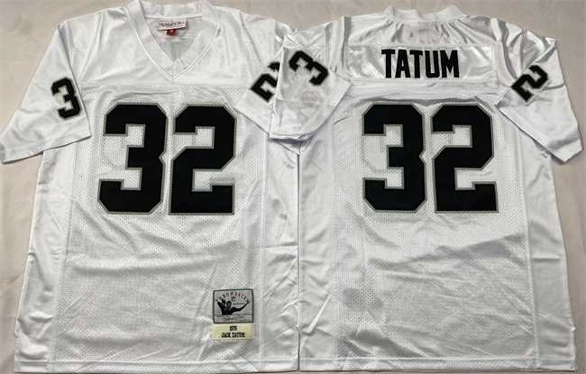 Mens Las Vegas Raiders #32 Jack Tatum White Throwback Stitched Football Jersey->nfl m&n throwback->NFL Jersey