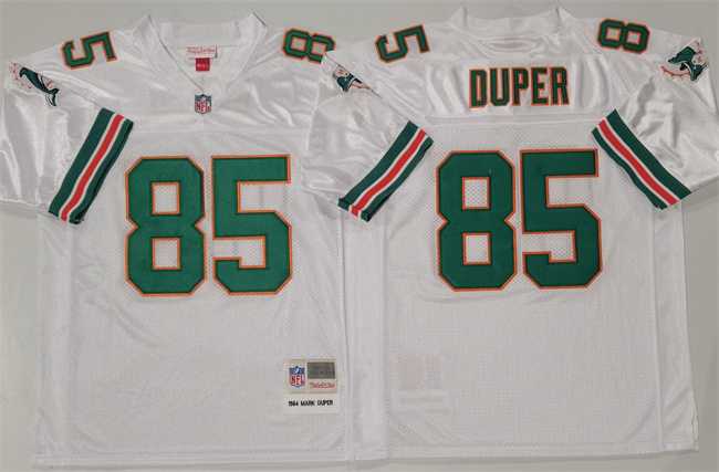 Mens Miami Dolphins #85 Mark Duper White Throwback Stitched Football Jersey->nfl m&n throwback->NFL Jersey