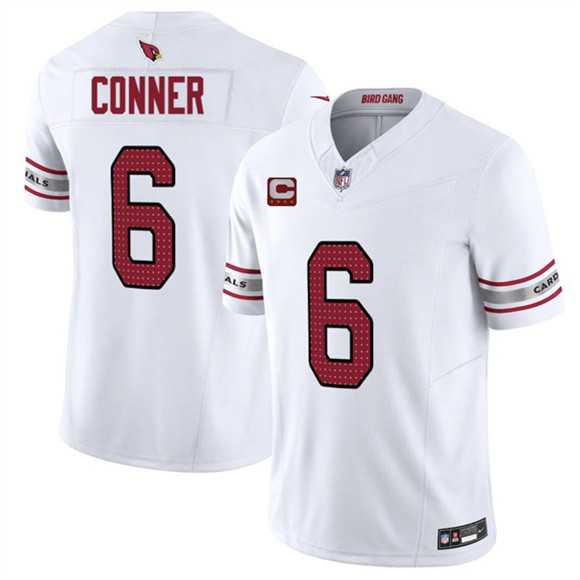 Men%27s Arizona Cardinals #6 James Conner White 2025 F.U.S.E. With 4-Star C Patch Vapor Untouchable Limited Stitched Jersey Dzhi->arizona cardinals->NFL Jersey