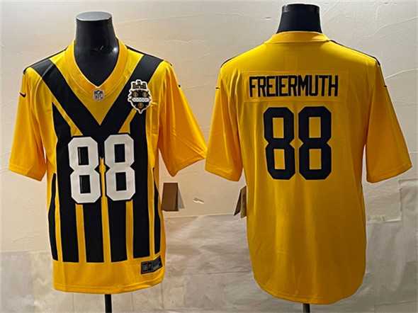 Mens Pittsburgh Steelers #88 Pat Freiermuth Gold 1933 Throwback Alternate Stitched Game Jersey->pittsburgh steelers->NFL Jersey