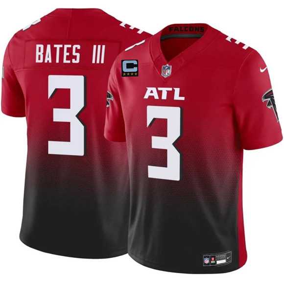 Mens Atlanta Falcons #3 Jesse Bates III Red Black 2025 F.U.S.E With 4-Star C Patch Vapor Untouchable Limited Stitched Jersey Dzhi->atlanta falcons->NFL Jersey