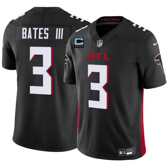 Mens Atlanta Falcons #3 Jesse Bates III Black 2025 F.U.S.E With 4-Star C Patch Vapor Untouchable Limited Stitched Jersey Dzhi->atlanta falcons->NFL Jersey