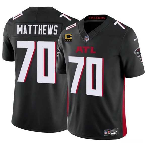 Mens Atlanta Falcons #70 Jake Matthews Black 2025 F.U.S.E With 4-Star C Patch Vapor Untouchable Limited Stitched Jersey Dzhi->atlanta falcons->NFL Jersey