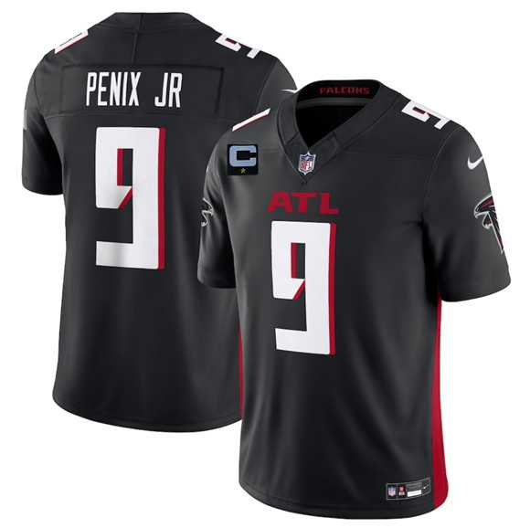 Mens Atlanta Falcons #9 Michael Penix Jr Black 2025 F.U.S.E. With 1-Star C Patch Vapor Untouchable Limited Stitched Jersey Dzhi->atlanta falcons->NFL Jersey