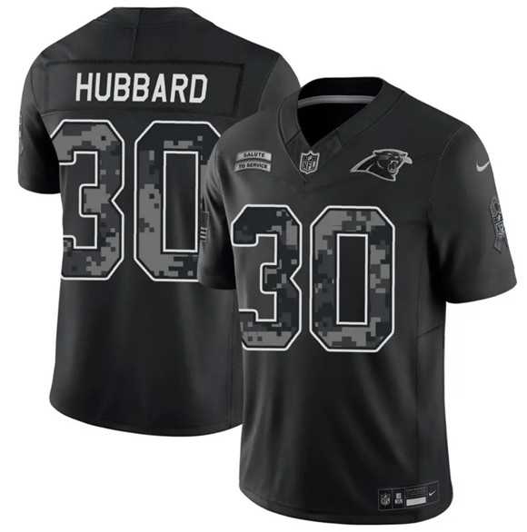 Men%27s Carolina Panthers #30 Chuba Hubbard Black F.U.S.E. 2026 Salute to Service Limited Stitched Jersey Dzhi->carolina panthers->NFL Jersey