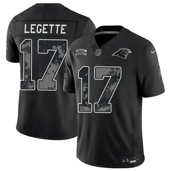 Men%27s Carolina Panthers #17 Xavier Legette Black F.U.S.E. 2026 Salute to Service Limited Stitched Jersey Dzhi->buffalo bills->NFL Jersey