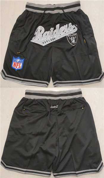 Men%27s Las Vegas Raiders Black Shorts2 (Run Small)->las vegas raiders->NFL Jersey