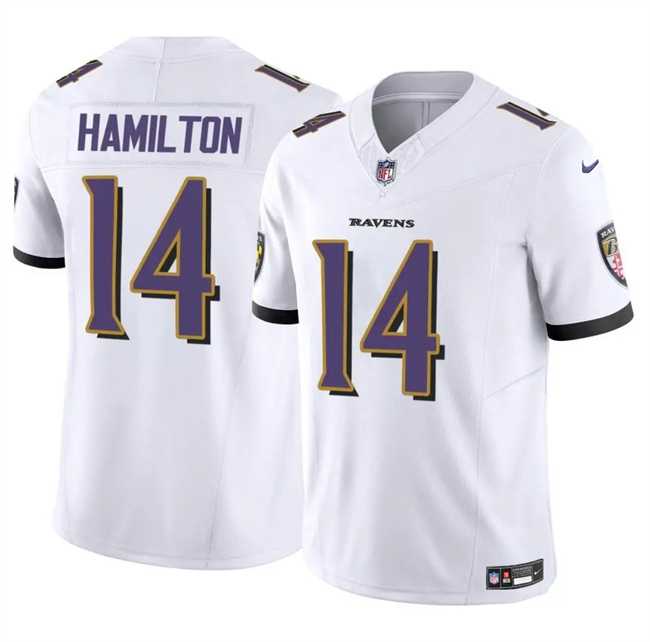 Men%27s Baltimore Ravens #14 Kyle Hamilton White 2025 F.U.S.E. Vapor Limited Jersey Dzhi->baltimore ravens->NFL Jersey