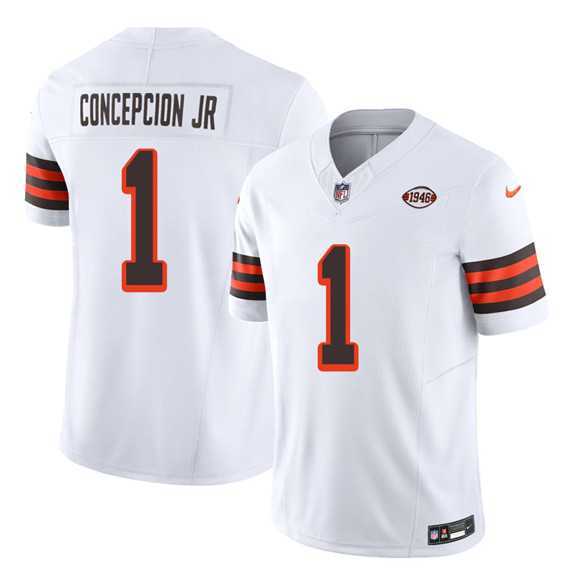 Men%27s Cleveland Browns #1 KC Concepcion Jr White 2026 1946 Collection F.U.S.E. Vapor Limited Stitched Jersey Dzhi->cleveland browns->NFL Jersey